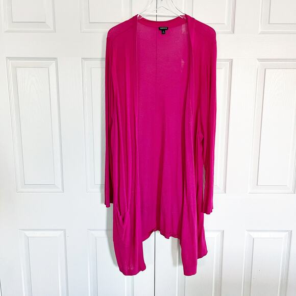 Torrid Cardigan Open Front Sweater in Hot Pink - Picture 4 of 10